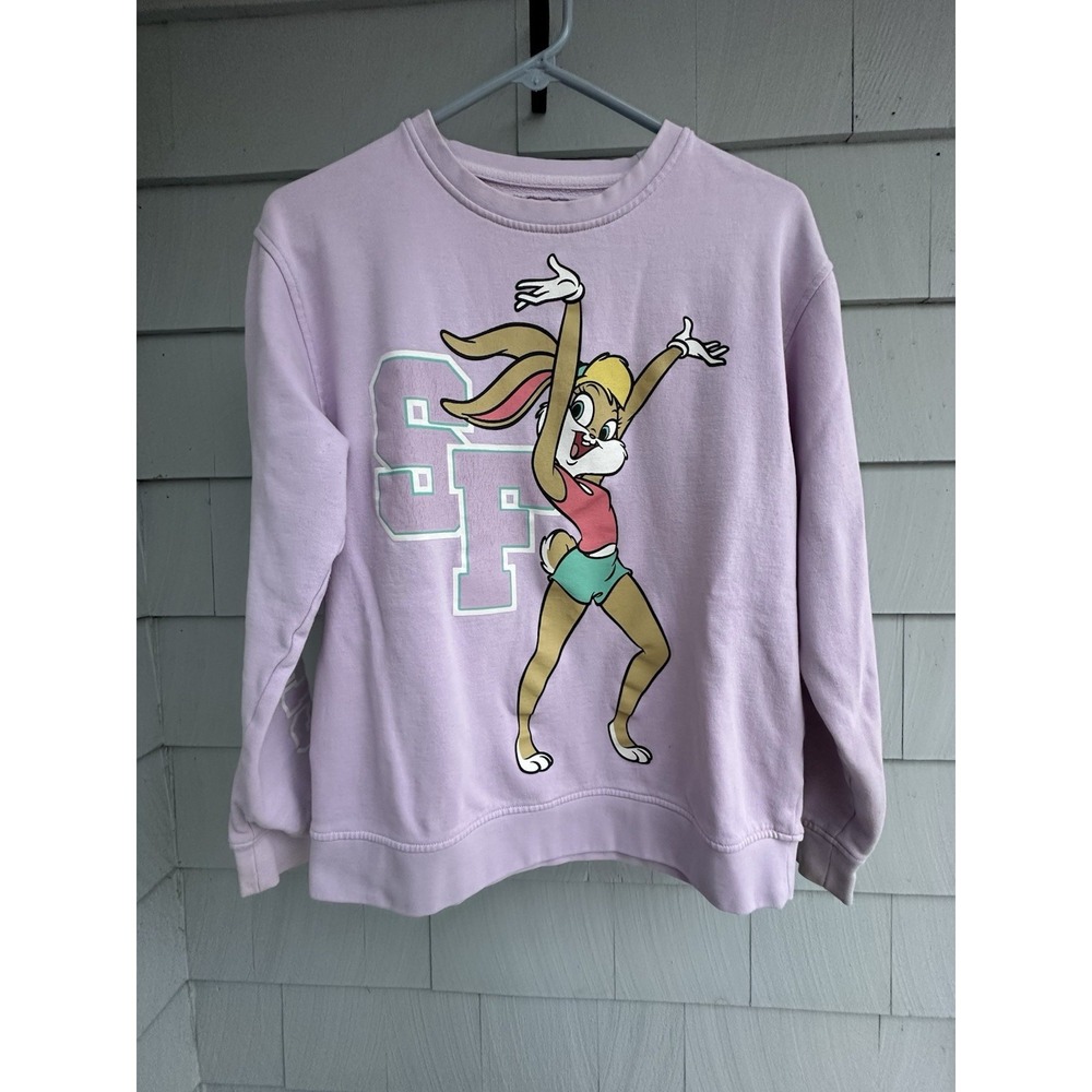 Six Flags Lola Bunny Looney Tunes Purple Sweatshirt Women's M‎ Graphic Pullover